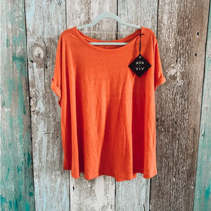 NWT Ava & Viv T-Shirt Peach 4X
